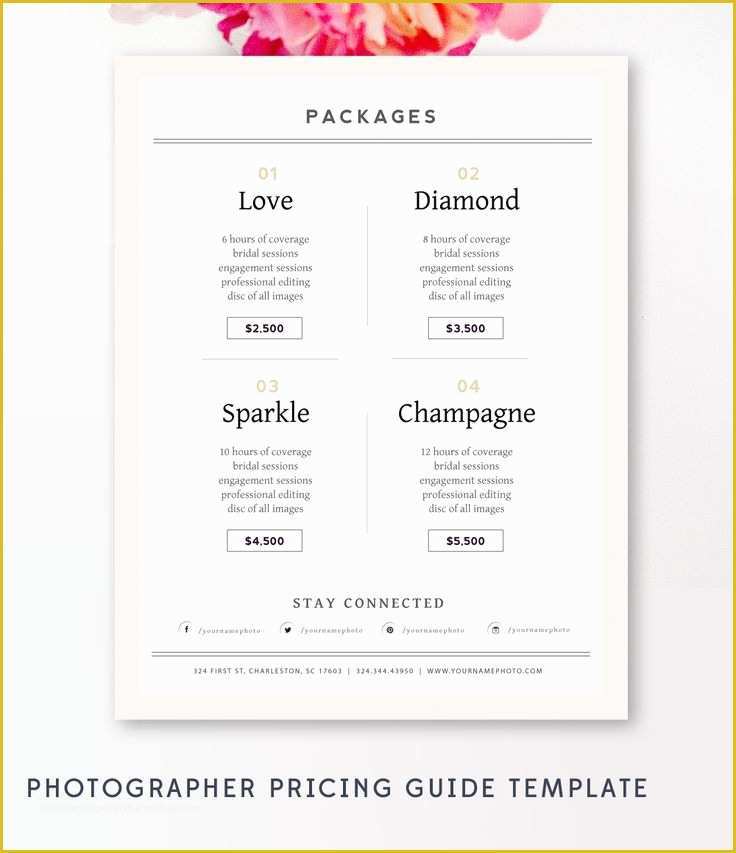 Photography Price List Template Free Download Of Wedding Graphy Price List Template