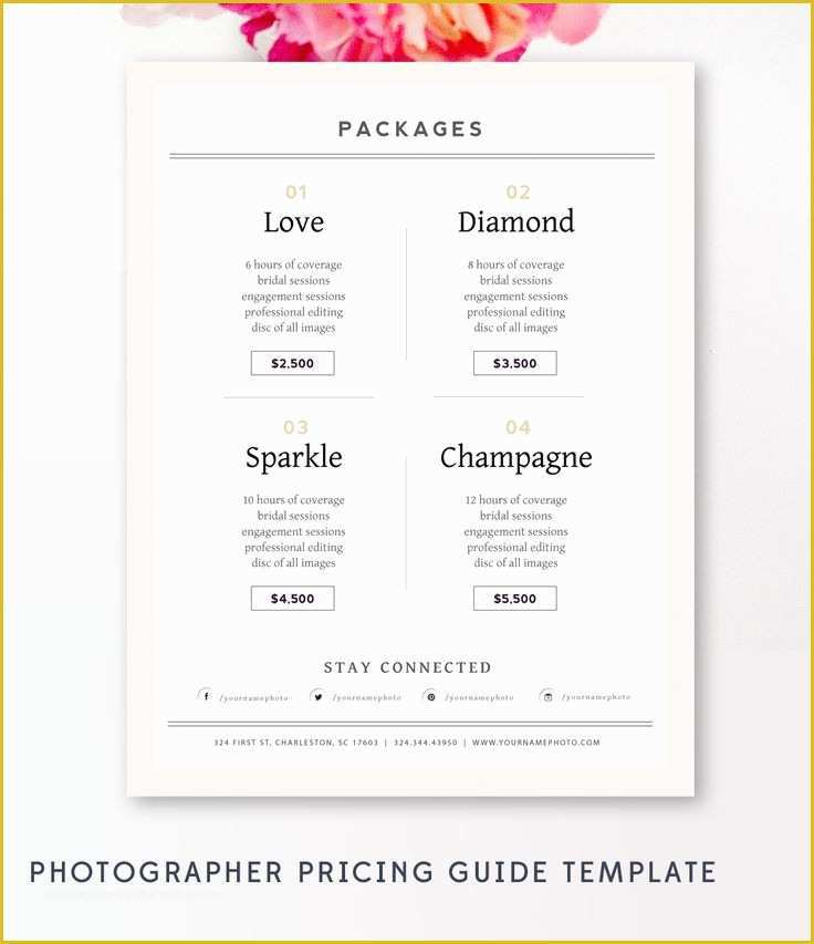 Photography Price List Template Free Download Of Wedding Graphy Price List Template