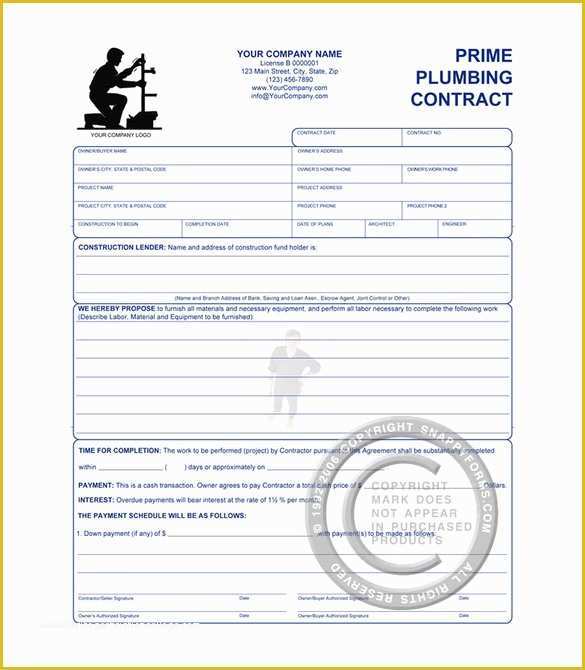 Plumbing Proposal Template Free Of 6 Plumbing Contract Templates – Free Word Pdf format
