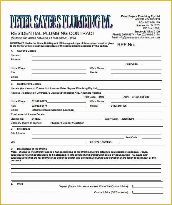 Plumbing Proposal Template Free Of Plumbing Estimate Template Gallery