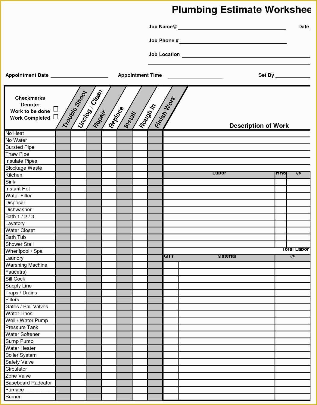 Plumbing Proposal Template Free Of Plumbing Bid Template Pertamini