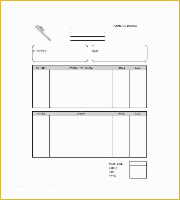 Plumbing Quotation Templates Free Of Plumbing Invoice Template 8 Free Word Excel Pdf
