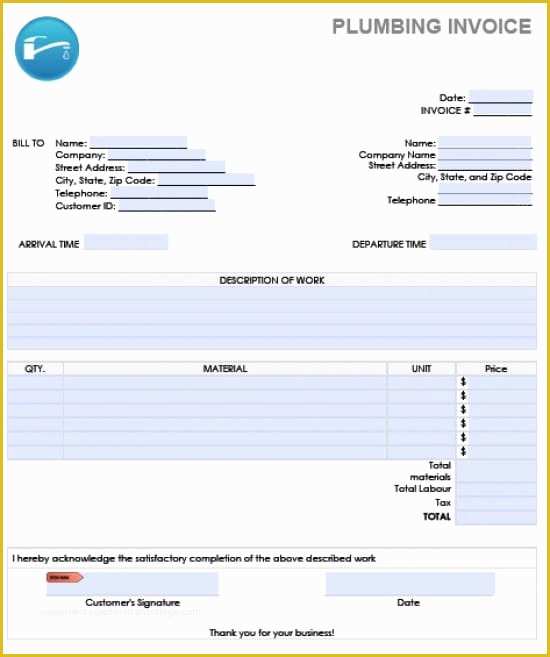 Plumbing Quotation Templates Free Of Plumbing Invoice Template Word