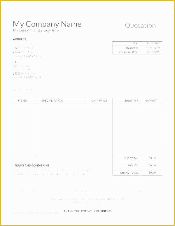 Plumbing Quotation Templates Free Of Work Quote Template Bid Quote Template Quotation form Free