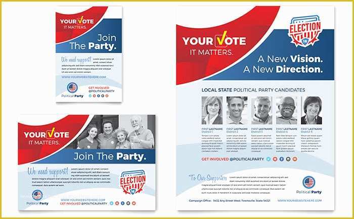 Political Campaign Templates Free Of Election Flyer & Ad Template Design