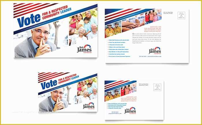 Political Campaign Templates Free Of Political Campaign Postcard Template Design