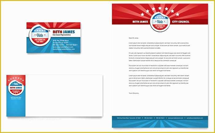 Political Campaign Templates Free Of Political Candidate Business Card & Letterhead Template
