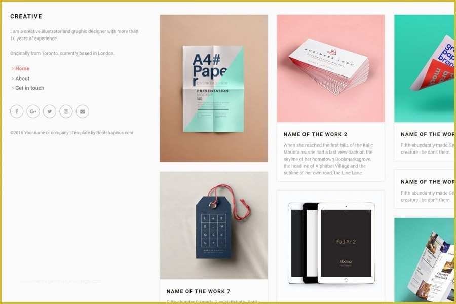 Portfolio Template Free Of Creative Free Bootstrap 4 Portfolio Template Colours