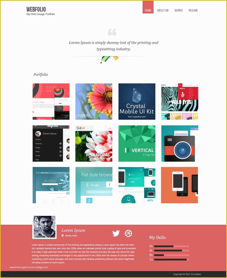 Portfolio Template Free Of Free Portfolio Website Templates Psd Css Author