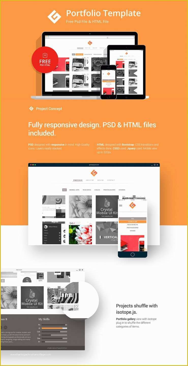 Portfolio Template Free Of Minimalistic Personal Portfolio Website Template Free Psd