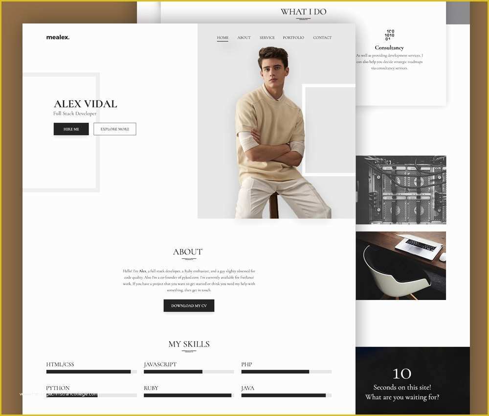 Portfolio Templates Psd Free Download Of Portfolio and Resume Website Template Free Psd Download