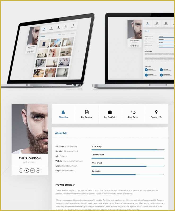 Portfolio Templates Psd Free Download Of Resume and Portfolio Website Templates Free Psd Download