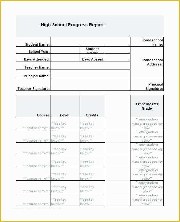Powerschool Report Card Templates Free Of Report Card Template High School Tario Wonderful