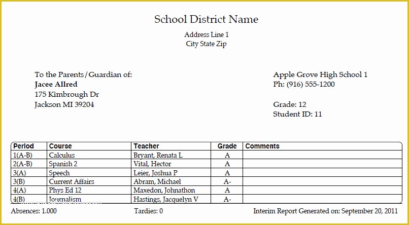 Powerschool Report Card Templates Free Of Reports Nwoca Student Services Public Wiki Nwoca Wiki