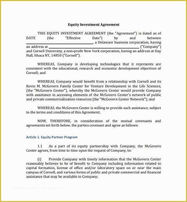 Profit Share Agreement Template Free Of Sample Profit Sharing Agreement Staruptalent