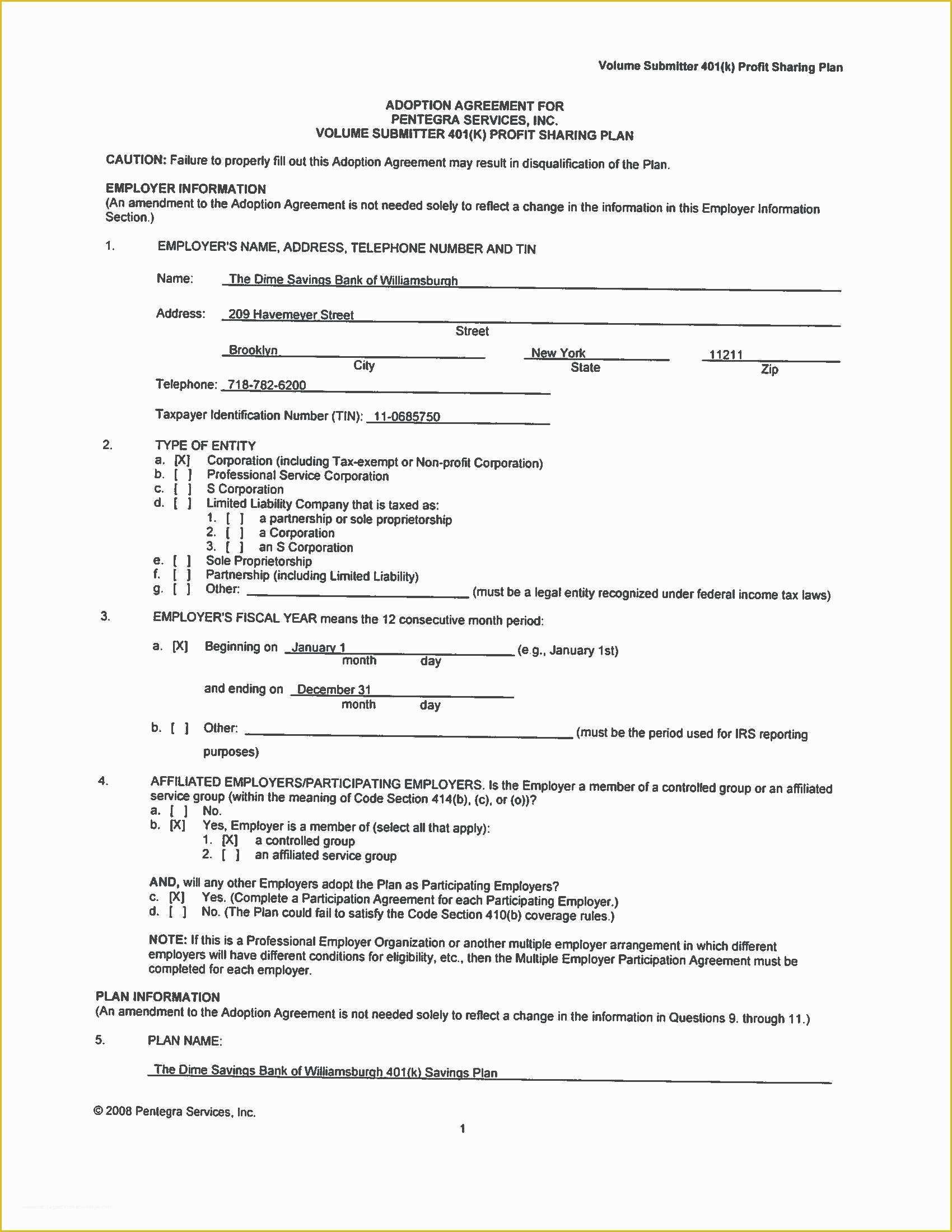 Profit Share Agreement Template Free Of Template Profit Sharing Plan Template