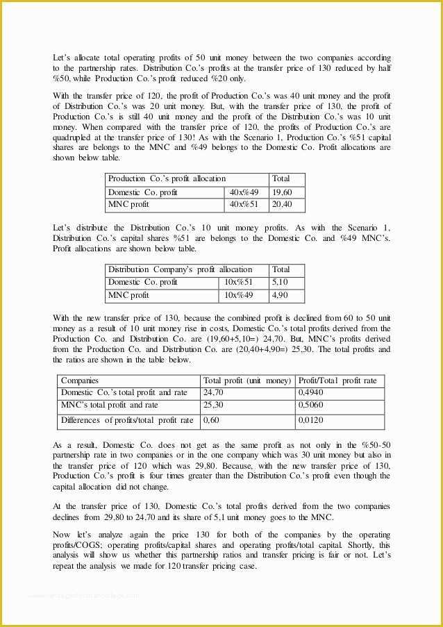 Profit Share Agreement Template Free Of the Impacts Of Partnership Shares and Transfer Pricing On