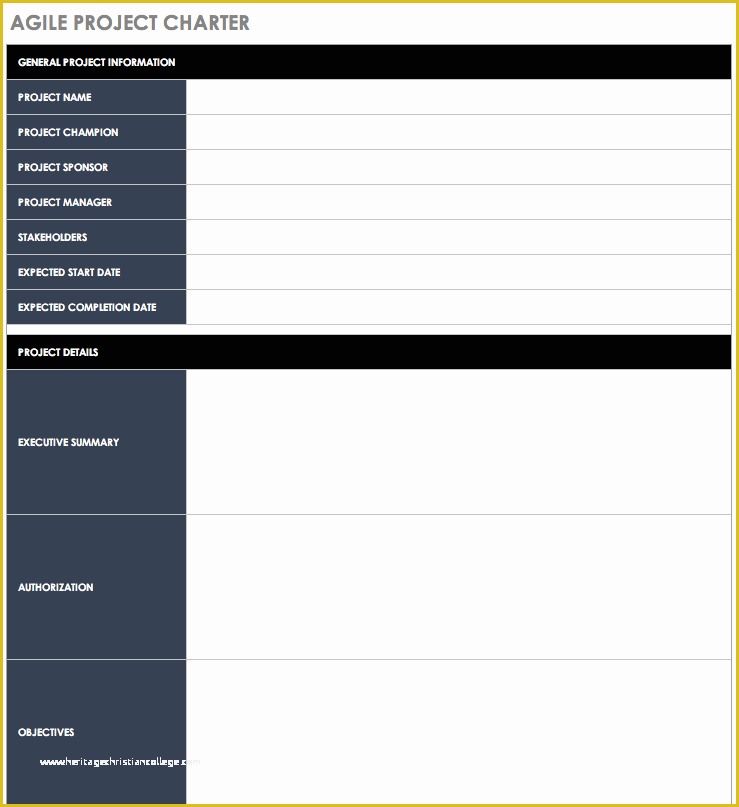 Project Charter Template Excel Free Of Free Agile Project Management Templates In Excel