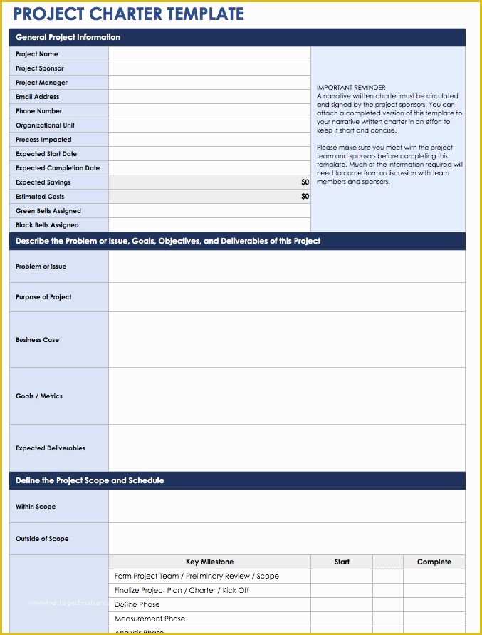 Project Charter Template Excel Free Of Free Lean Six Sigma Templates