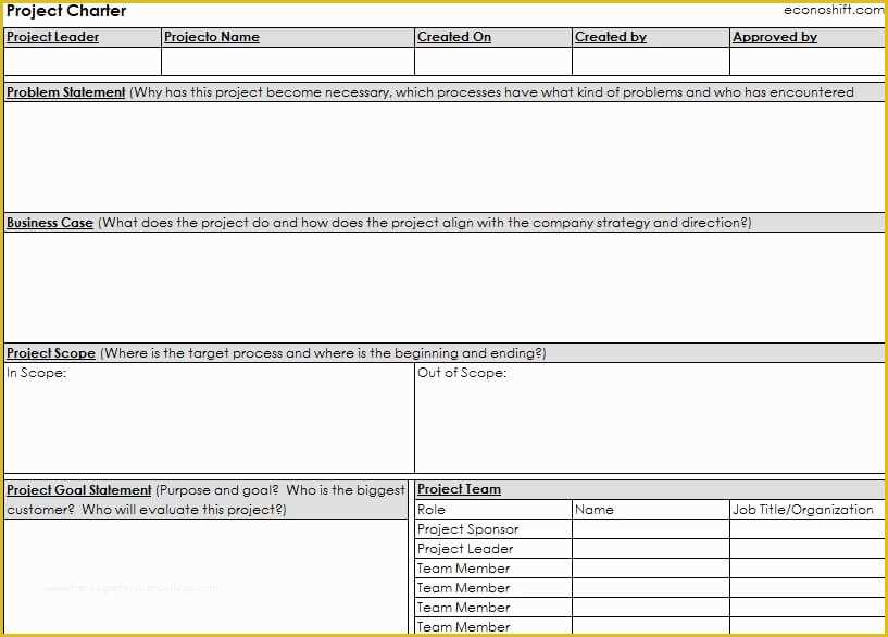 Project Charter Template Excel Free Of How to Write A Project Charter【excel Template