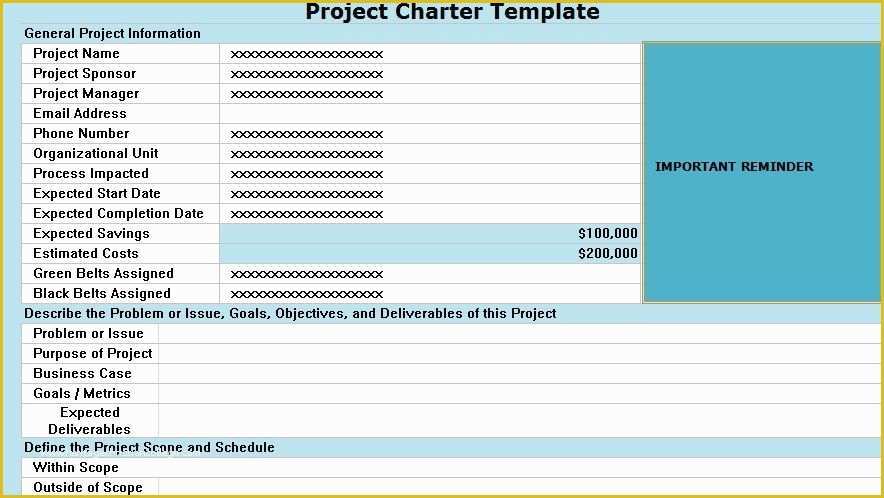 Project Charter Template Excel Free Of New Product Charter Example Project Charter