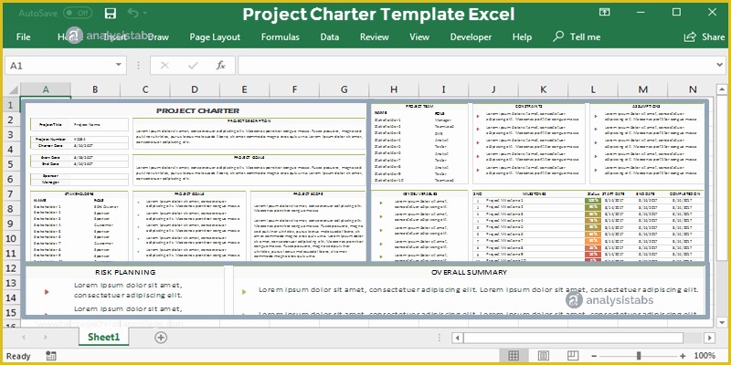 Project Charter Template Excel Free Of Project Charter Template Excel Analysistabs Innovating