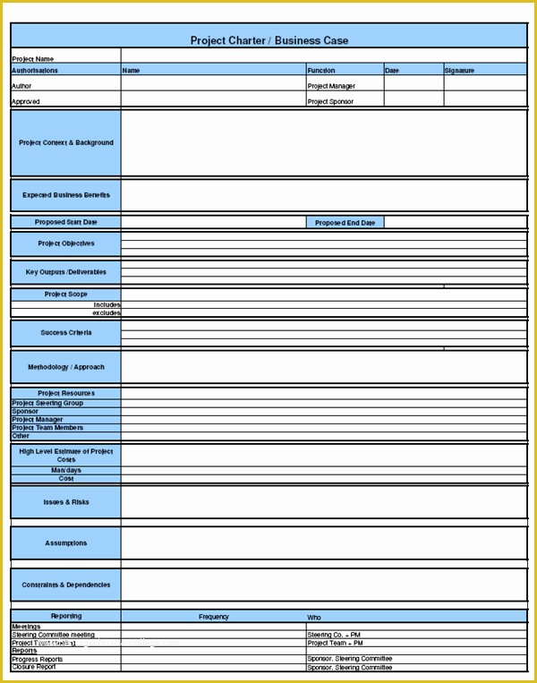 Project Charter Template Excel Free Of Project Charter Templates