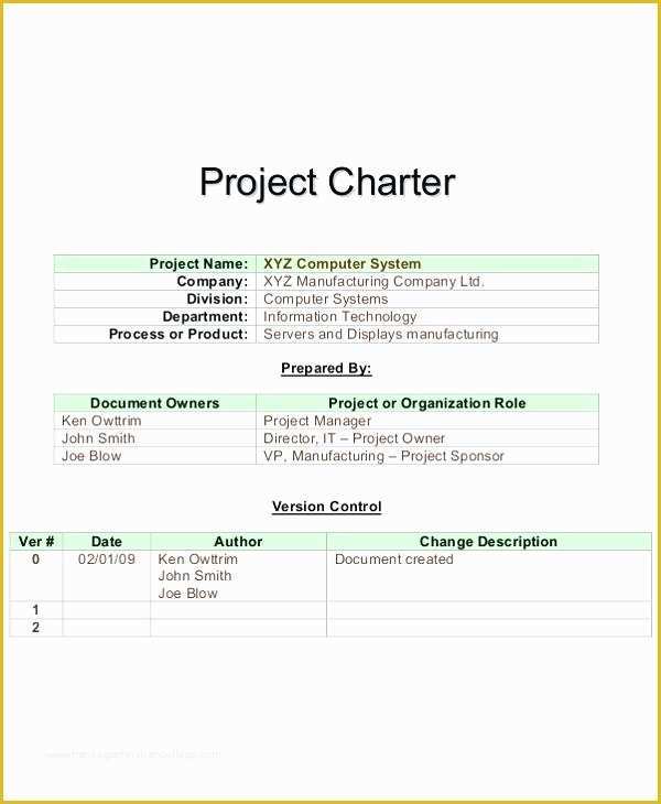 Project Charter Template Excel Free Of Six Sigma Project Charter Template Six Sigma Project