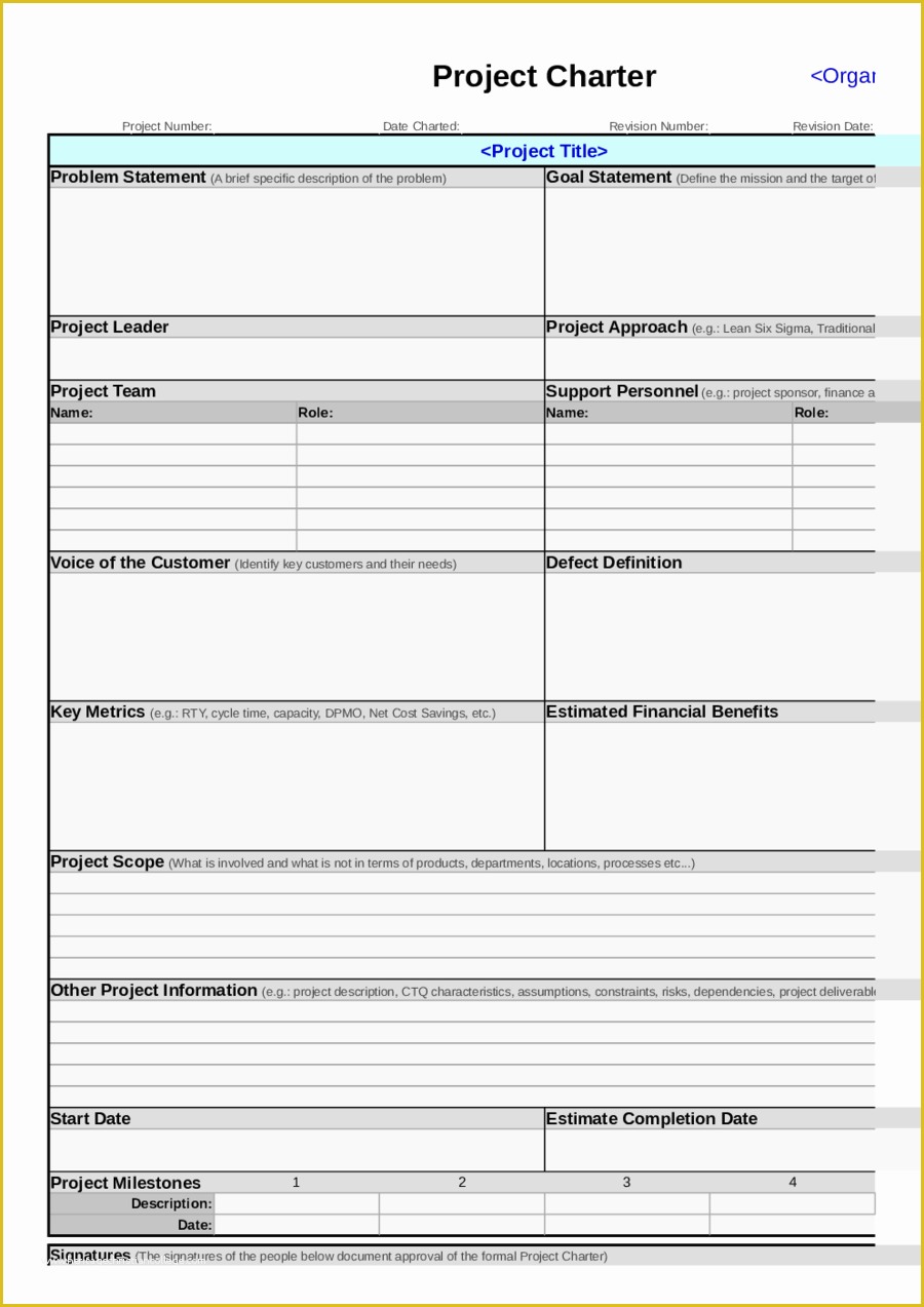 Project forms Free Templates Of 2019 Project Charter Template Fillable Printable Pdf