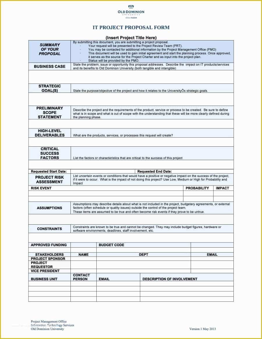 Project forms Free Templates Of 43 Professional Project Proposal Templates Template Lab