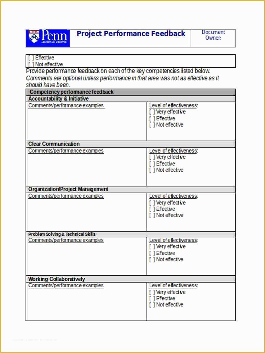 Project forms Free Templates Of 7 Project Feedback form Sample Free Sample Example