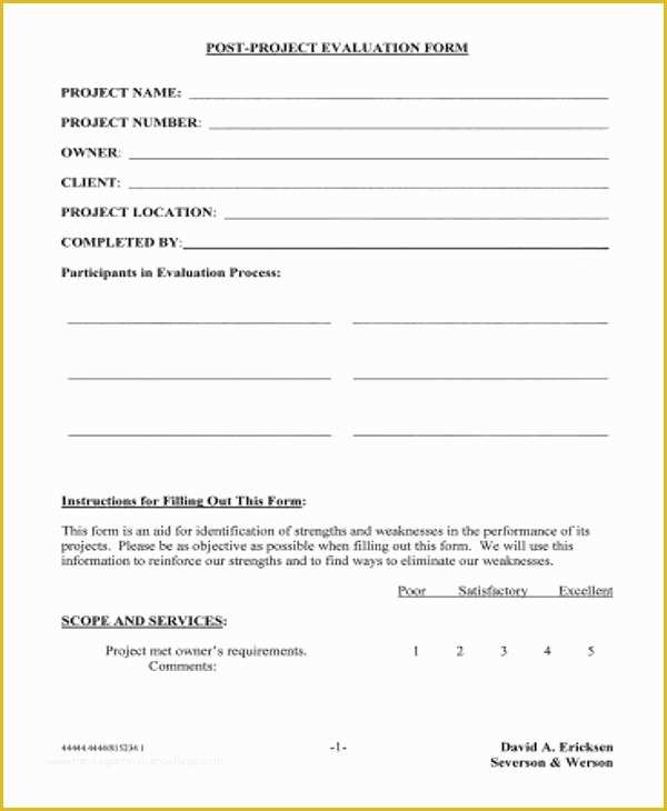 Project forms Free Templates Of 9 Sample Project Evaluation forms