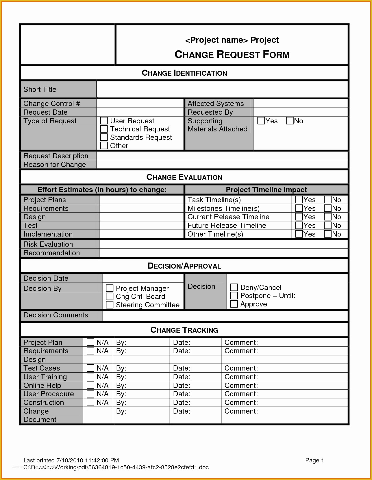 Project forms Free Templates Of Project Management Timeline Template Word