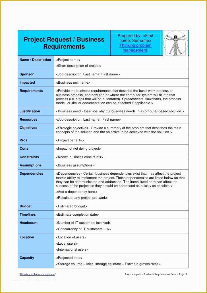 Project forms Free Templates Of Project Request form