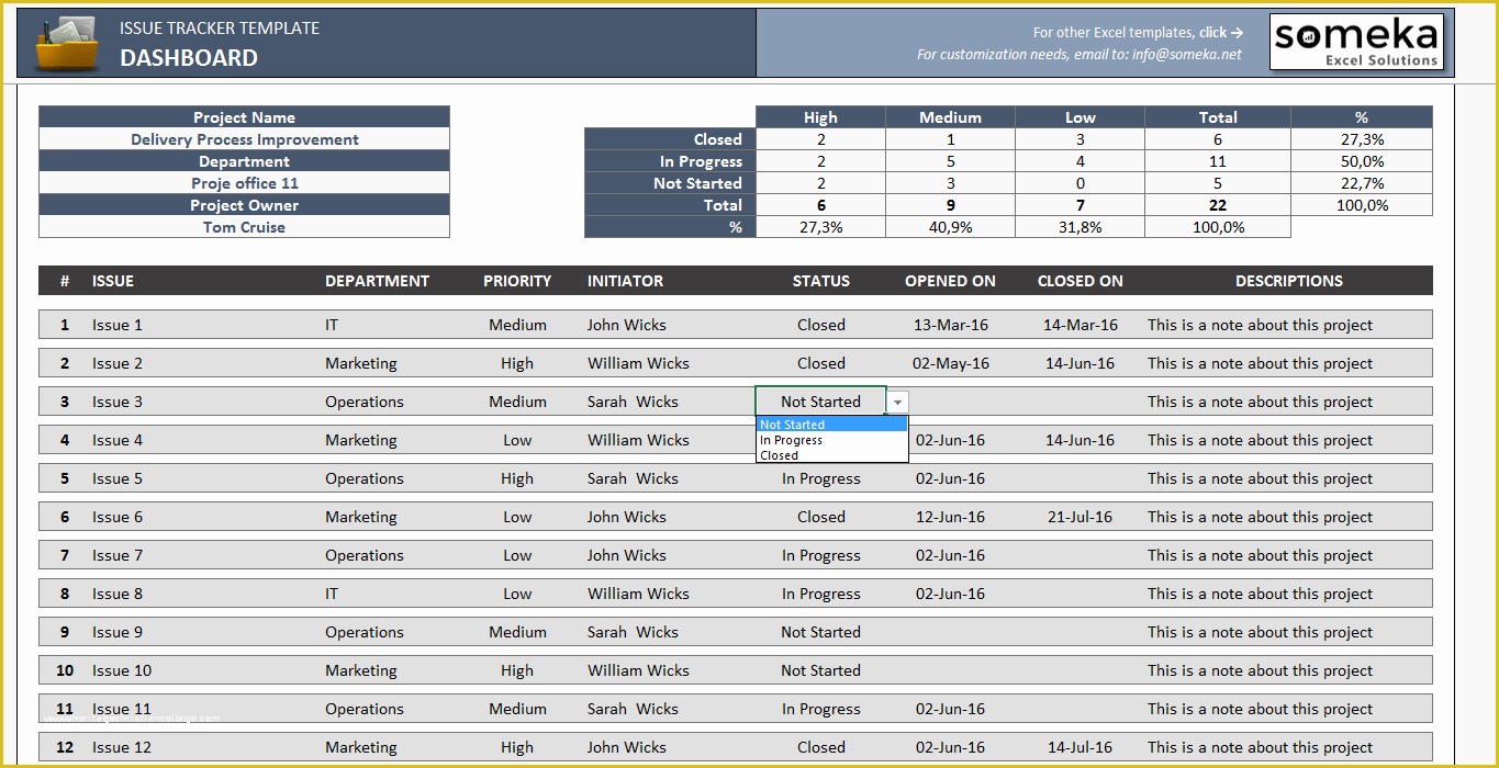 Project Tracker Excel Template Free Download Of issue Tracker Free Excel Template to Track Project