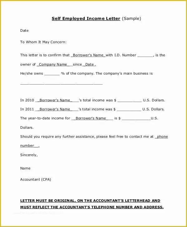 Proof Of Income Letter Template Free Of 16 Proof Of In E Letters Pdf Doc