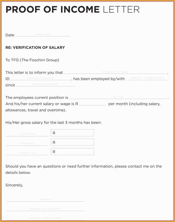 Proof Of Income Letter Template Free Of Proof Of In E Letter 20 Samples formats In Pdf & Word