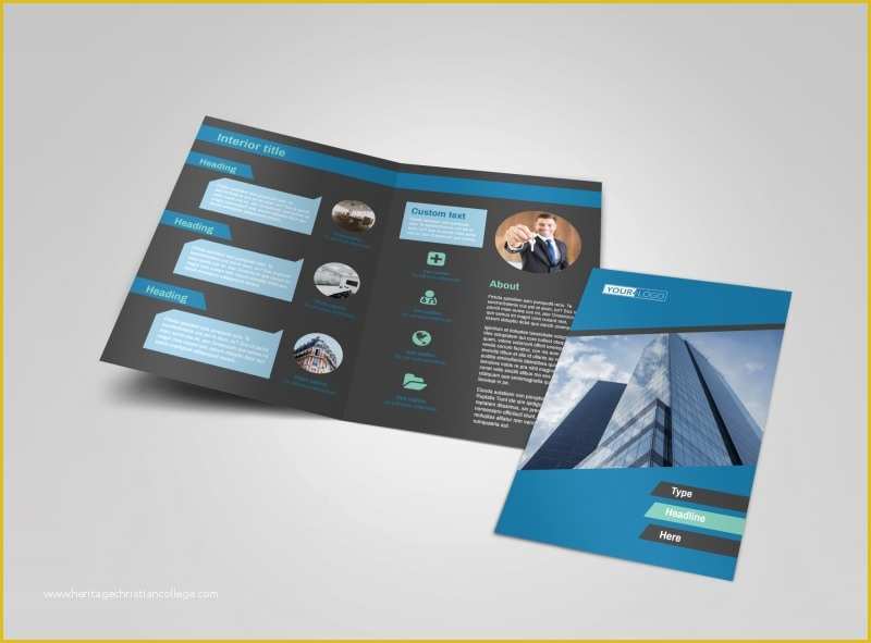 Property Brochure Template Free Of Mercial Real Estate Agents Bi Fold Brochure Template