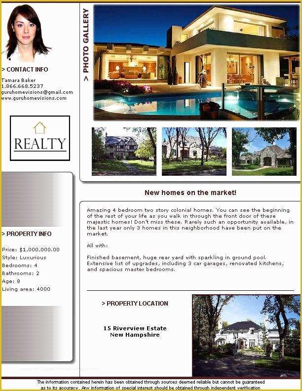 Property Brochure Template Free Of Real Estate Flyer Templates Pdf format Brochure Templates