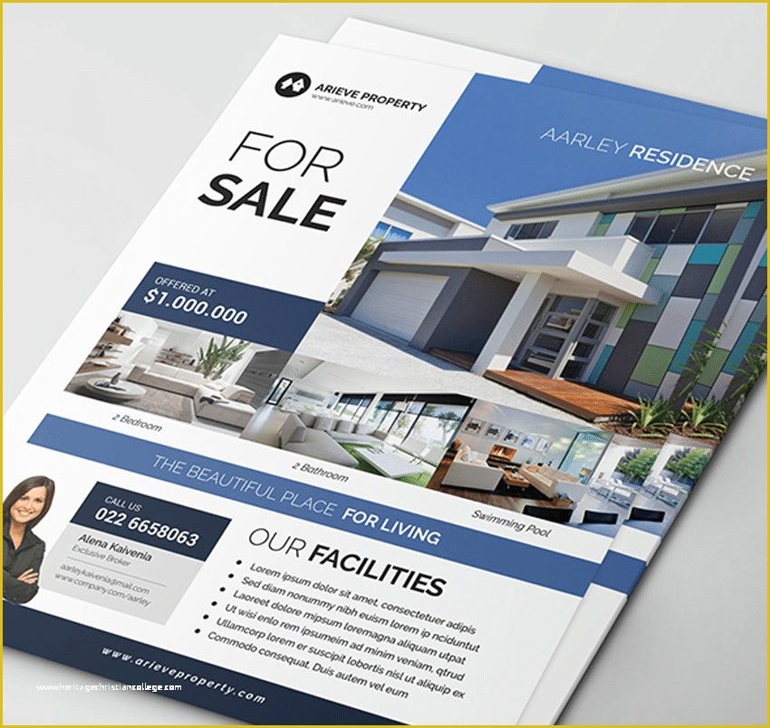 Property Brochure Template Free Of top 25 Real Estate Flyers & Free Templates