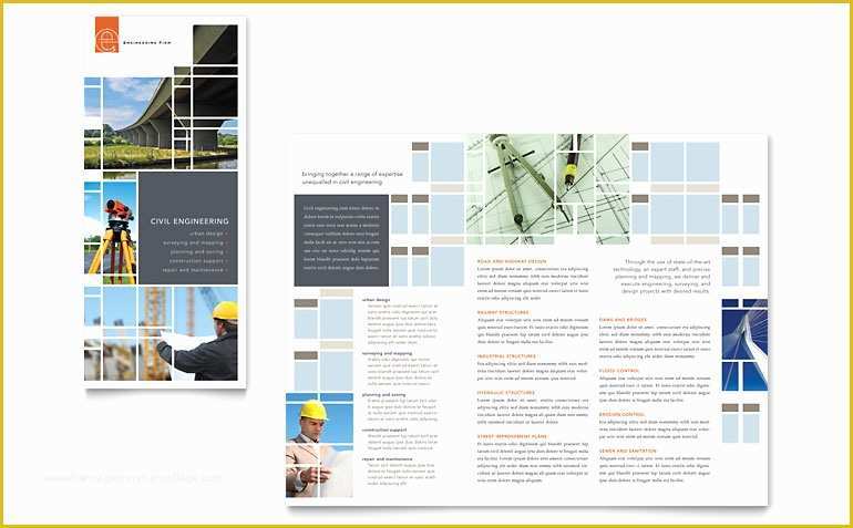 Publisher Tri Fold Brochure Templates Free Of Civil Engineers Tri Fold Brochure Template Word &amp; Publisher