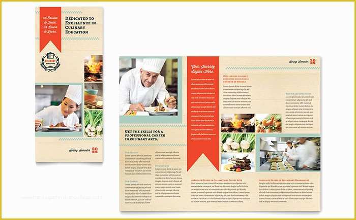 Publisher Tri Fold Brochure Templates Free Of Culinary School Tri Fold Brochure Template Word &amp; Publisher