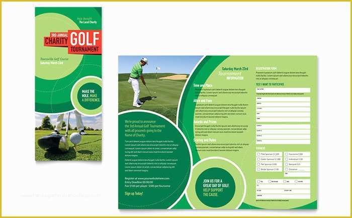 Publisher Tri Fold Brochure Templates Free Of Golf tournament Tri Fold Brochure Template Design