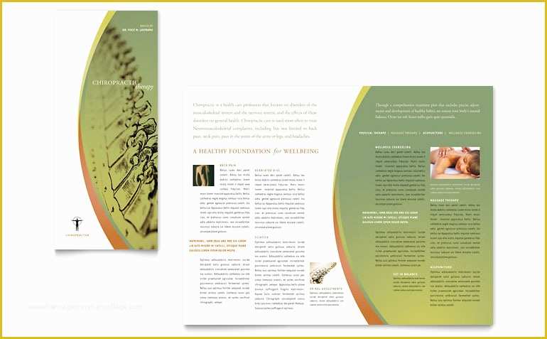 Publisher Tri Fold Brochure Templates Free Of Massage &amp; Chiropractic Tri Fold Brochure Template Word