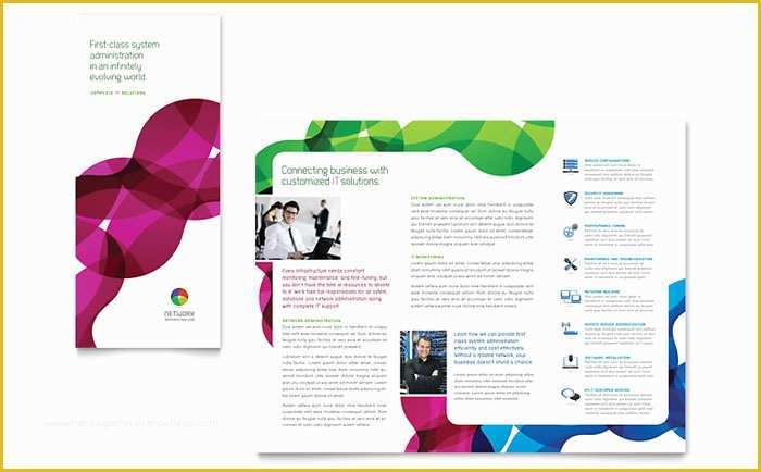 Publisher Tri Fold Brochure Templates Free Of Network Administration Tri Fold Brochure Template Design