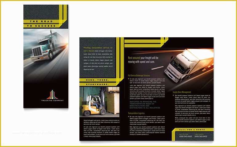 Publisher Tri Fold Brochure Templates Free Of Trucking & Transport Tri Fold Brochure Template Word