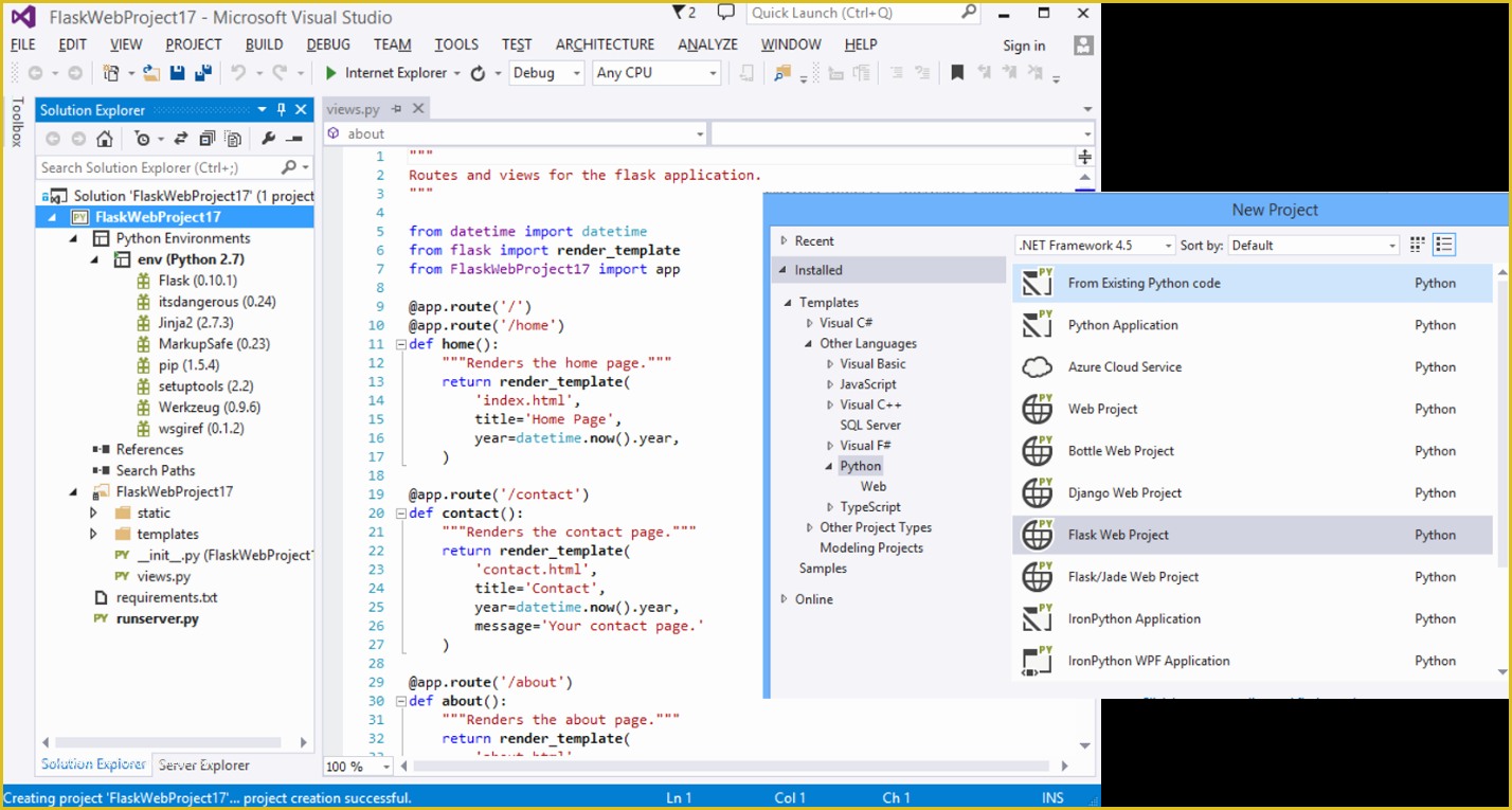 Python Website Template Free Of Python tools 2 1 for Visual Studio