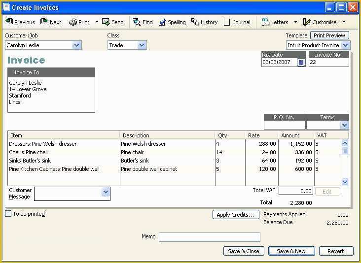 Quickbooks Templates Download Free Of Invoice Quickbooks