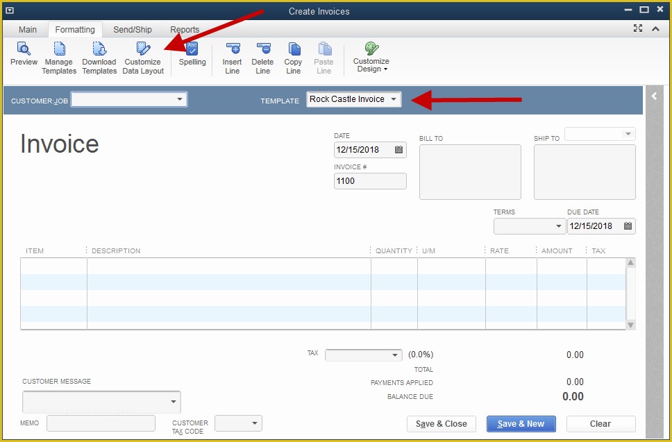 Quickbooks Templates Download Free Of Invoice Template Quickbooks