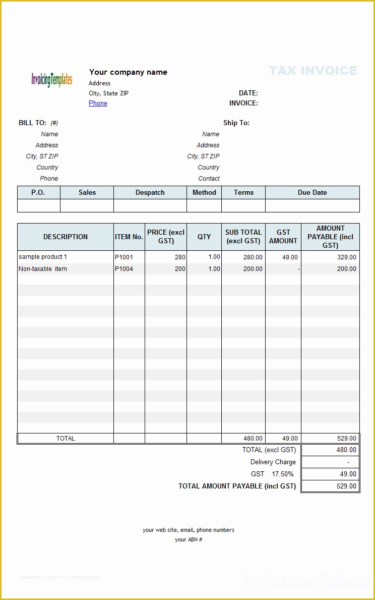 Quickbooks Templates Download Free Of Quickbooks Invoice Template Excel